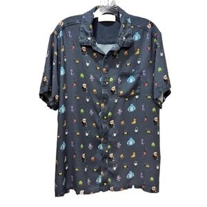 Disney World of Pixar Woven‎ Shirt Men's XL Walle Up Monster Inc Retired #B